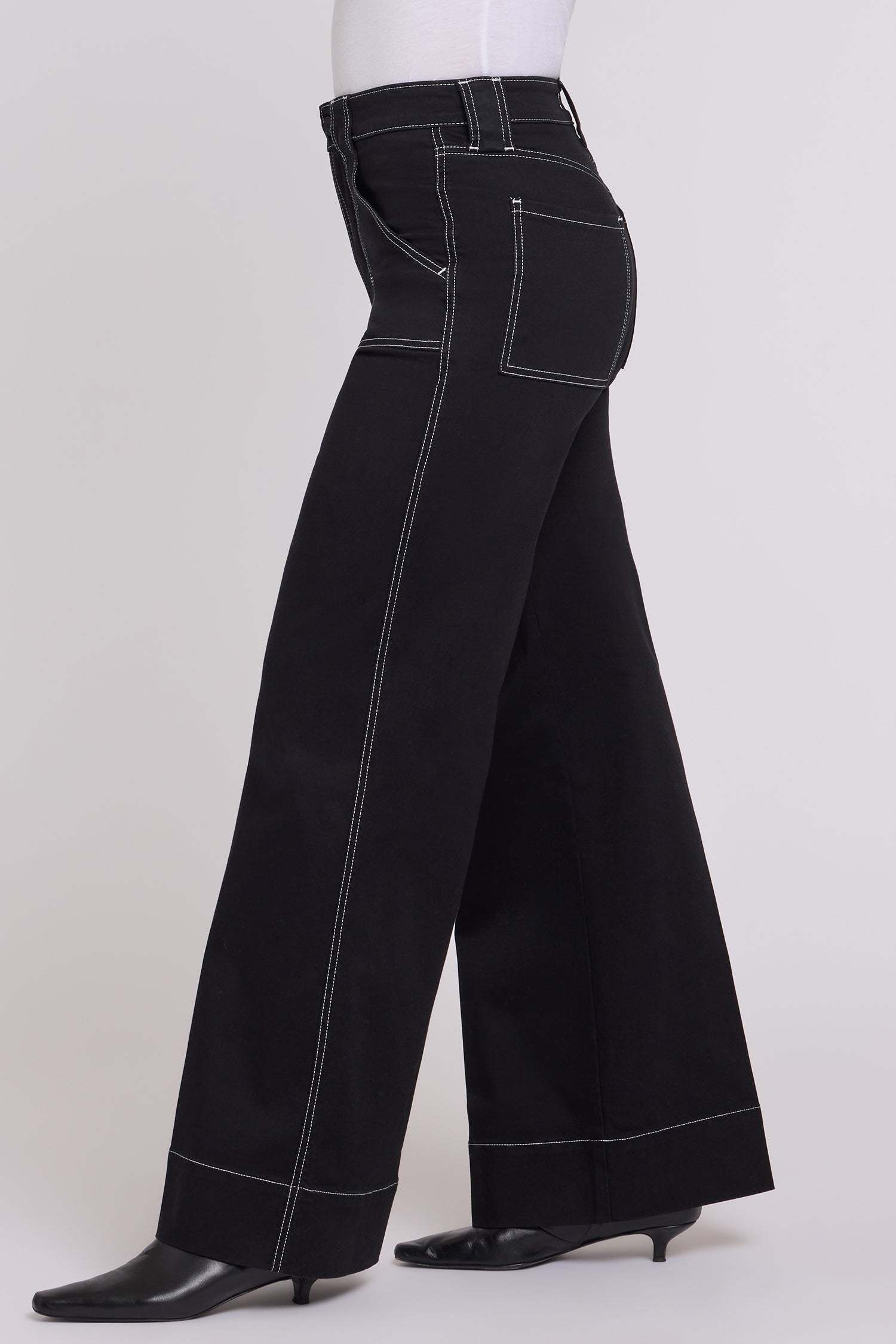 Mia Palazzo Jeans With High Rise, Utility Pockets And 31