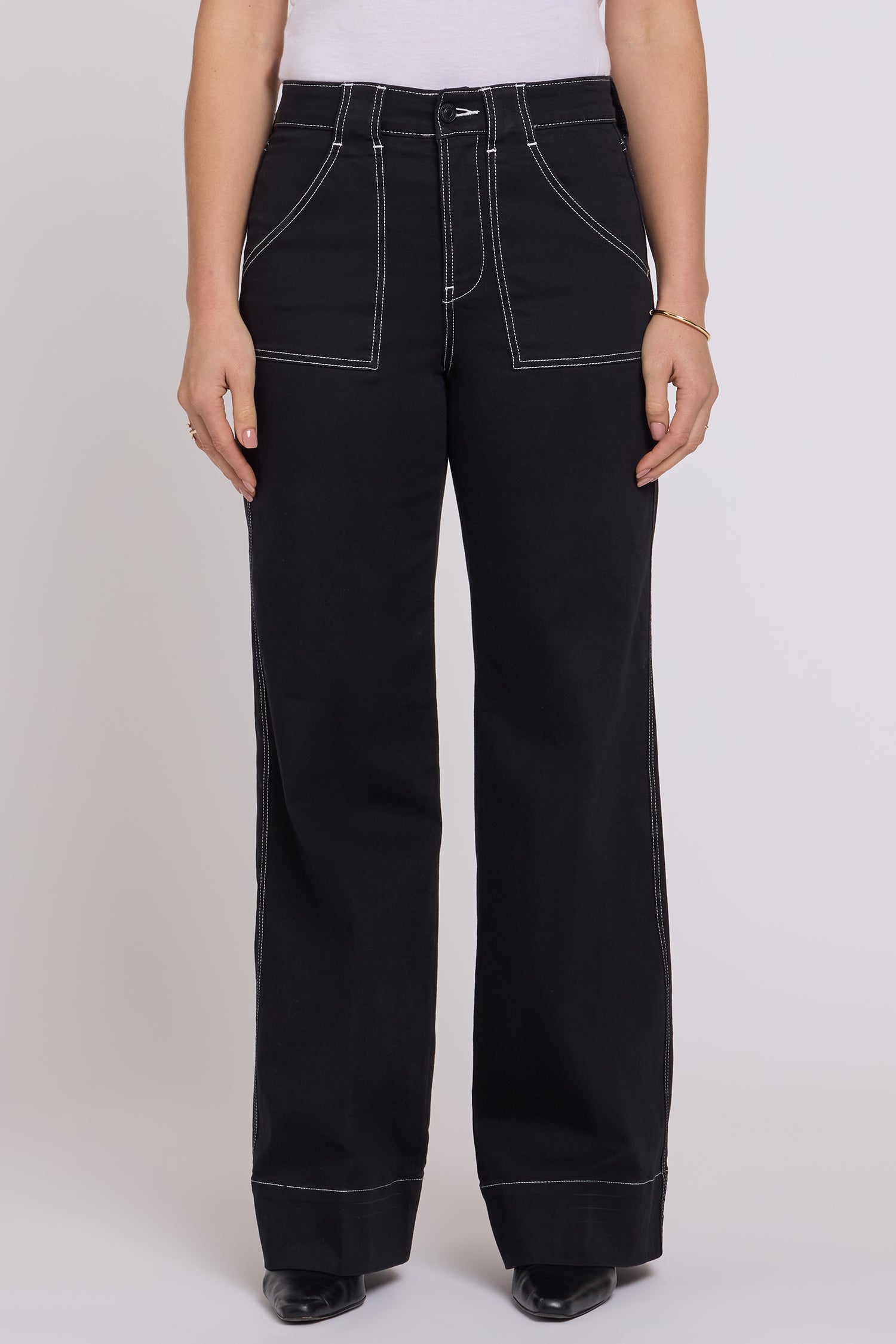 NYDJ Mia Palazzo Jeans With High Rise, Utility Pockets And 31