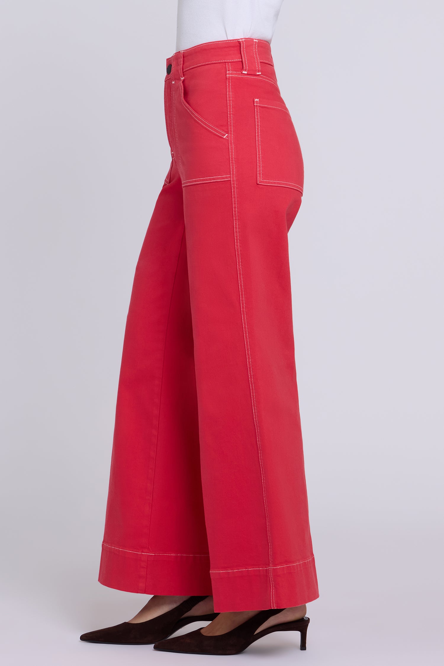 NYDJ Mia Palazzo Jeans With High Rise, Utility Pockets And 31" Inseam - Passion
