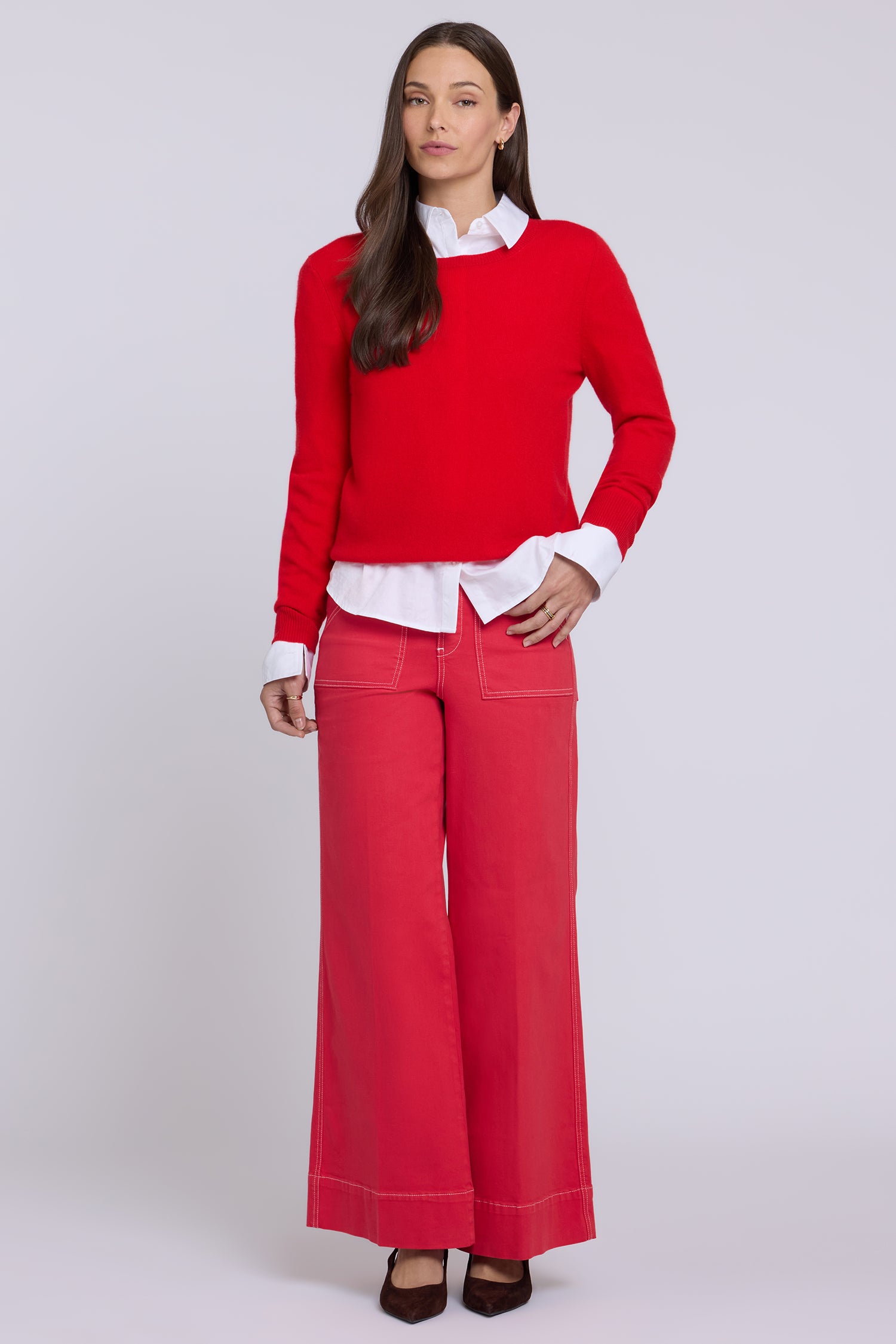 NYDJ Mia Palazzo Jeans With High Rise, Utility Pockets And 31" Inseam - Passion