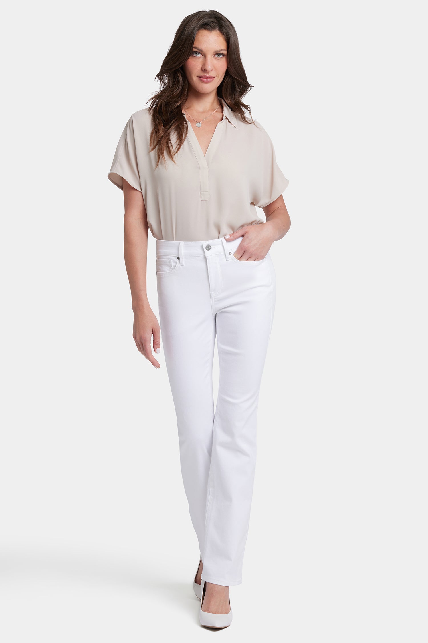 NYDJ Barbara Bootcut Jeans  - Optic White