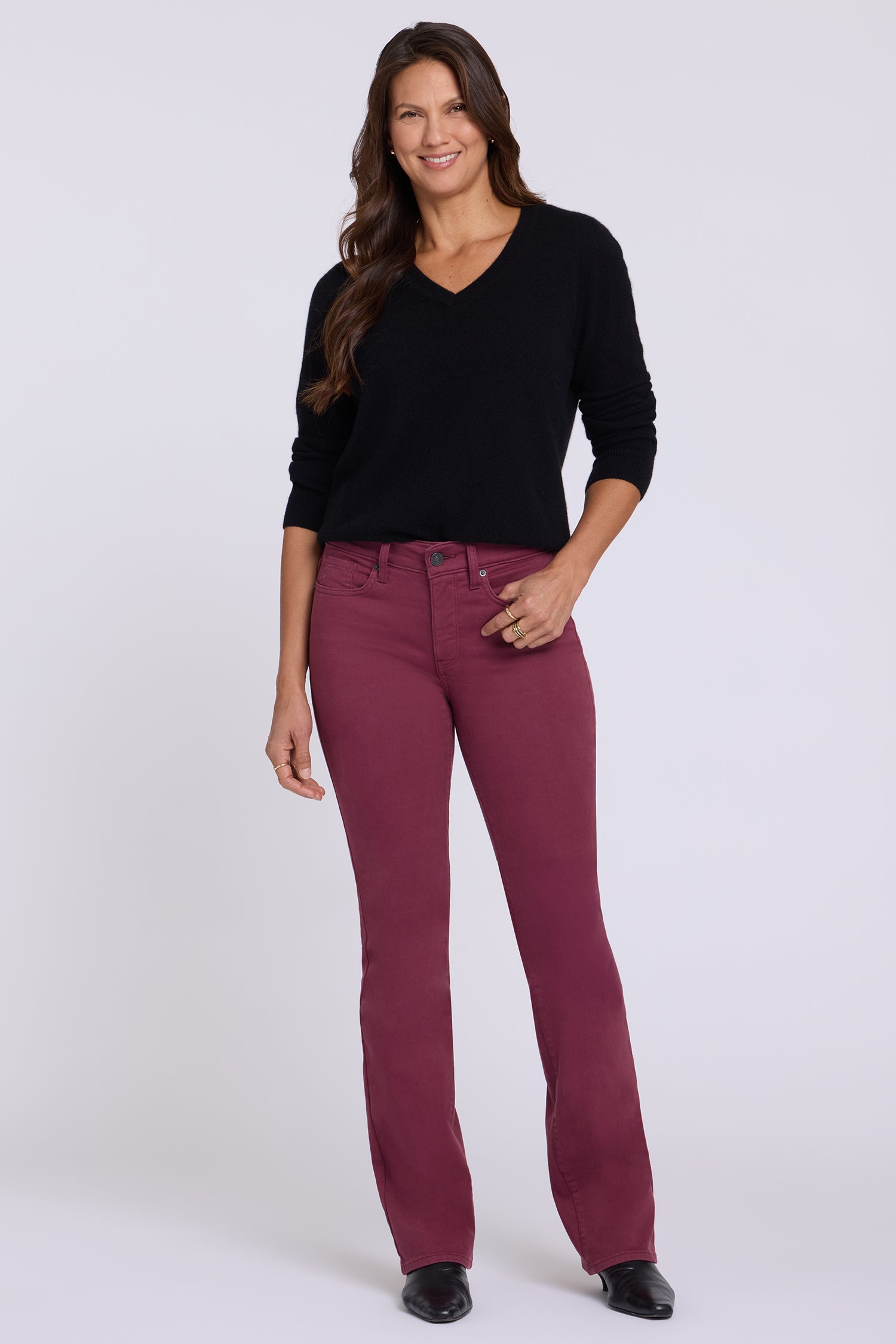 NYDJ Barbara Bootcut Jeans  - True Burgundy