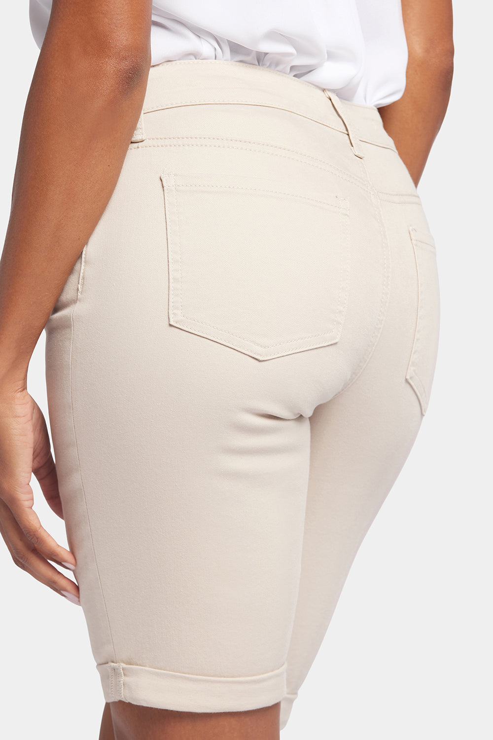 Briella 10 Inch Denim Shorts In Petite - Optic White