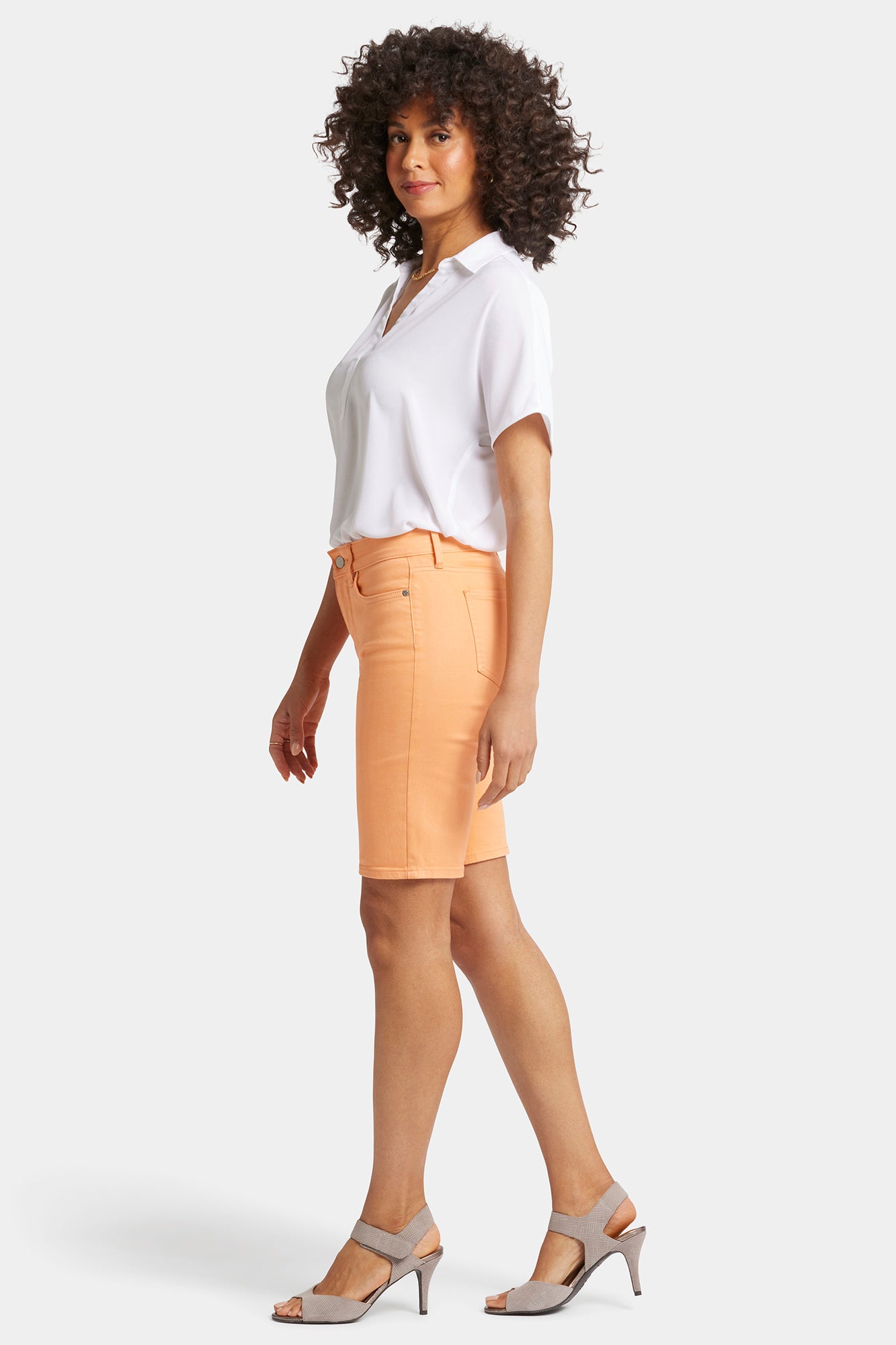NYDJ Briella 11 Inch Denim Shorts  - Apricot Crush