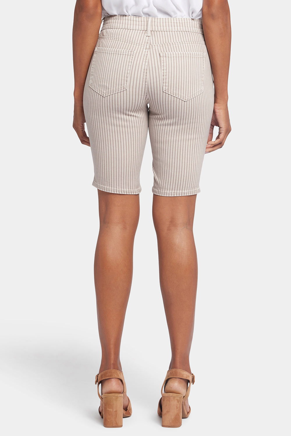 NYDJ Briella 11 Inch Denim Shorts  - Sandbar Stripe