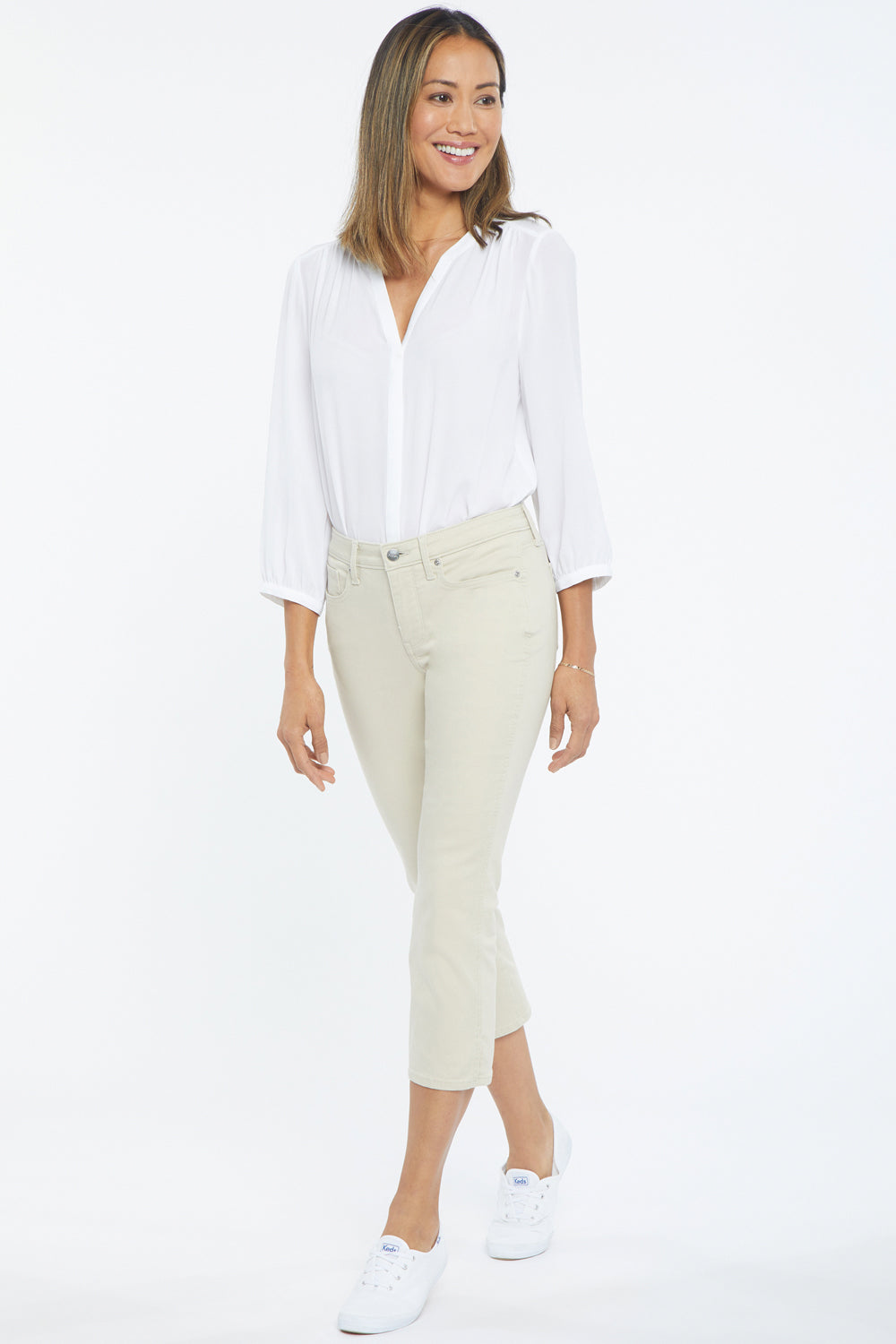 NYDJ Chloe Capri Jeans With Side Slits - Feather