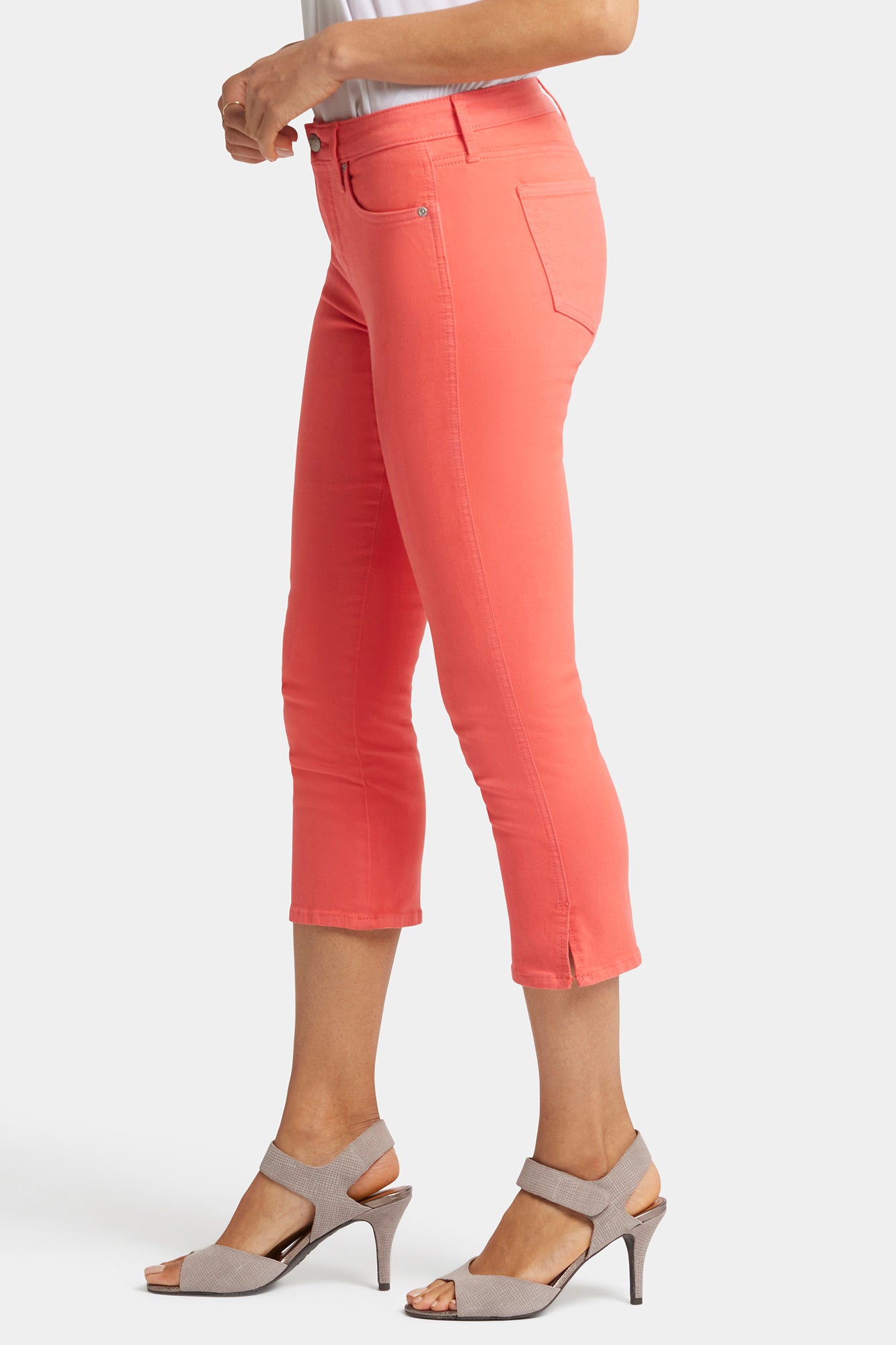 NYDJ Chloe Capri Jeans With Side Slits - Fruit Punch