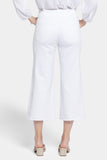 NYDJ Brigitte Wide Leg Capri Jeans With High Rise And Frayed Hems - Optic White