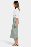 NYDJ Brigitte Wide Leg Capri Jeans With High Rise And Frayed Hems - Lily Pad