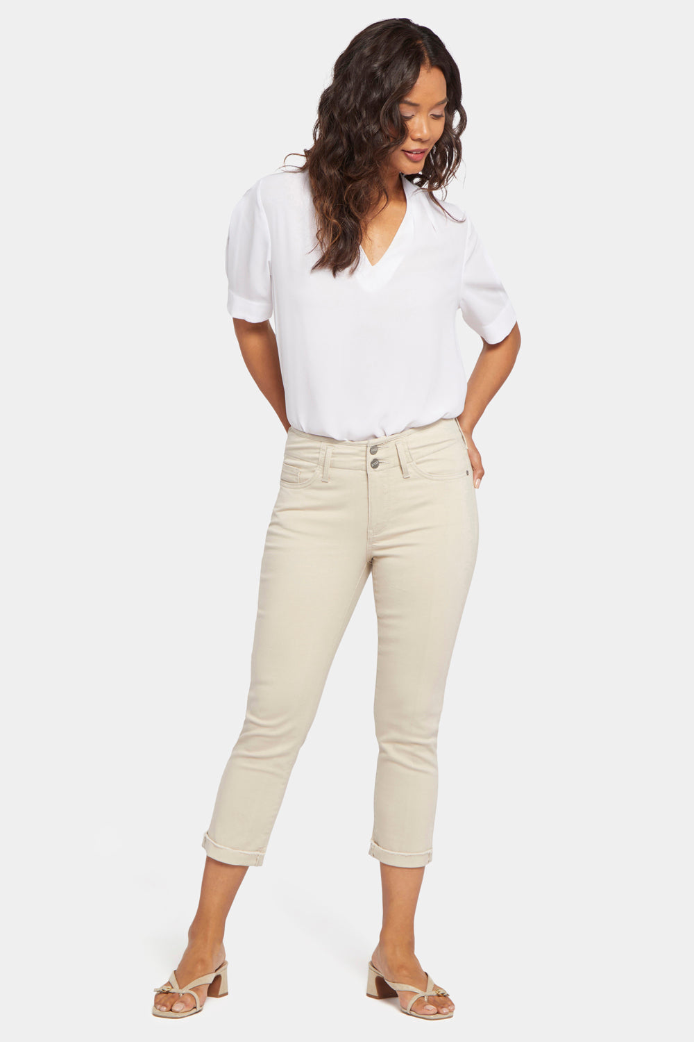 NYDJ Chloe Capri Jeans With Cuffs - Feather