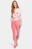 NYDJ Chloe Capri Jeans With Side Slits - Pink Punch