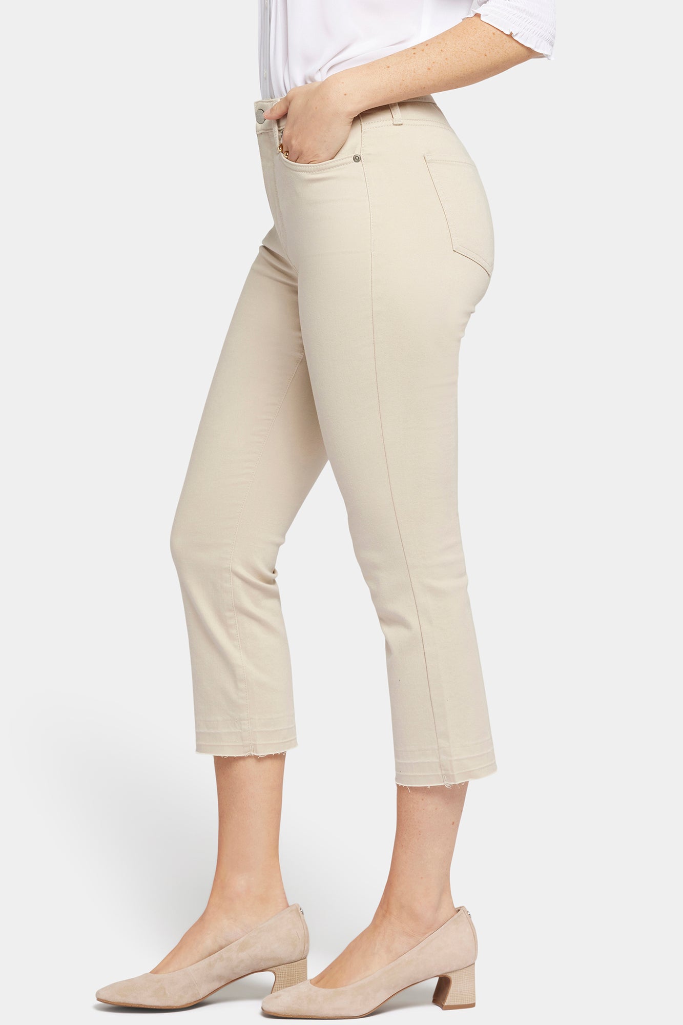 NYDJ Chloe Capri Jeans With High Rise And Released Hems - Feather