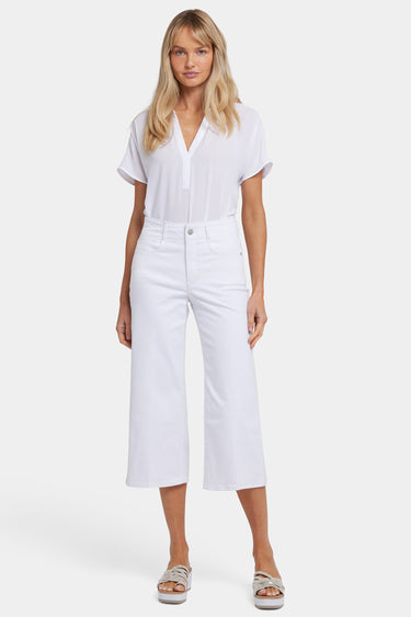 NYDJ Brigitte Wide Leg Capri Jeans With High Rise - Optic White
