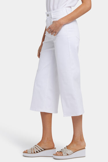 NYDJ Brigitte Wide Leg Capri Jeans With High Rise - Optic White