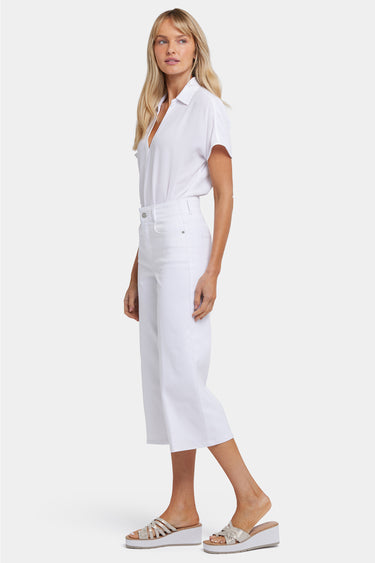 NYDJ Brigitte Wide Leg Capri Jeans With High Rise - Optic White