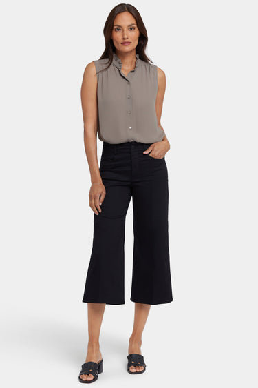 NYDJ Brigitte Wide Leg Capri Jeans With High Rise - Black