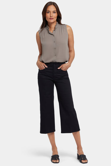 NYDJ Brigitte Wide Leg Capri Jeans With High Rise - Black