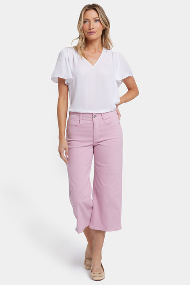 NYDJ Brigitte Wide Leg Capri Jeans With High Rise - Pink Nectar