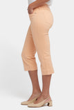 NYDJ Marilyn Straight Crop Jeans With Double-Button Waistband And 2" Hems - Apricot Nectar