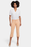 NYDJ Marilyn Straight Crop Jeans With Double-Button Waistband And 2" Hems - Apricot Nectar