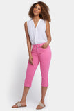 NYDJ Marilyn Straight Crop Jeans With Double-Button Waistband And 2" Hems - Honeysuckle