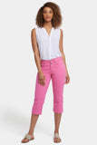 NYDJ Marilyn Straight Crop Jeans With Double-Button Waistband And 2" Hems - Honeysuckle