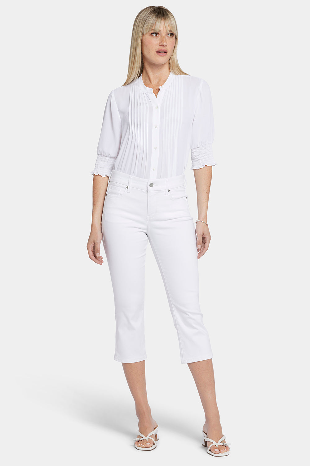 NYDJ Waist-Match™ Slim Straight Crop Jeans  - Optic White