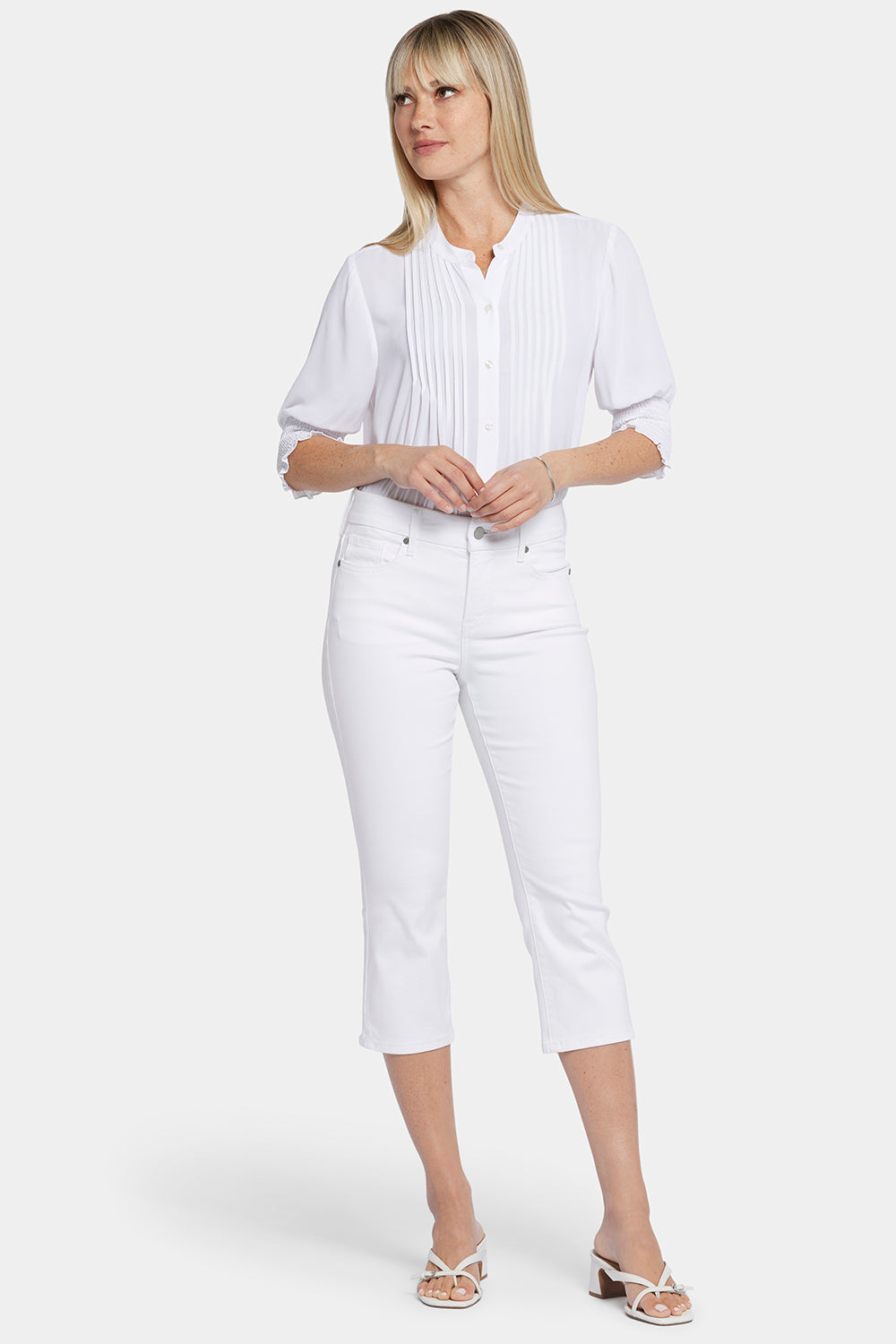 NYDJ Waist-Match™ Slim Straight Crop Jeans  - Optic White