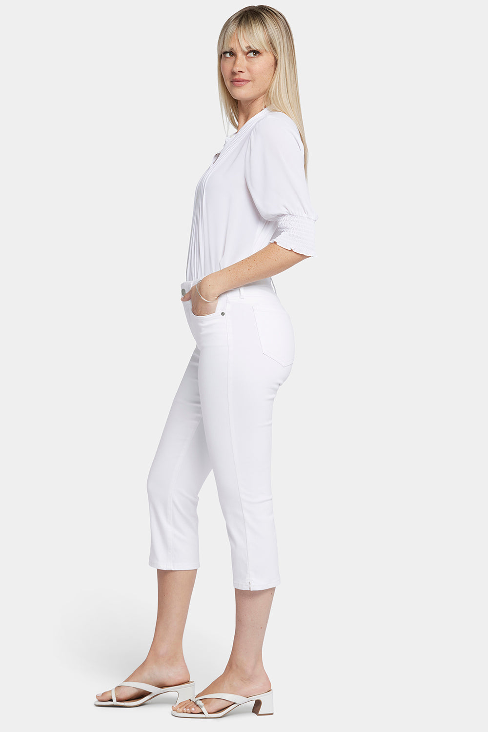 NYDJ Waist-Match™ Slim Straight Crop Jeans  - Optic White