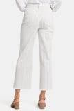 NYDJ Teresa Wide Leg Ankle Jeans With High Rise And Frayed Hems - Beach Cruise Stripe
