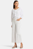 NYDJ Teresa Wide Leg Ankle Jeans With High Rise And Frayed Hems - Beach Cruise Stripe