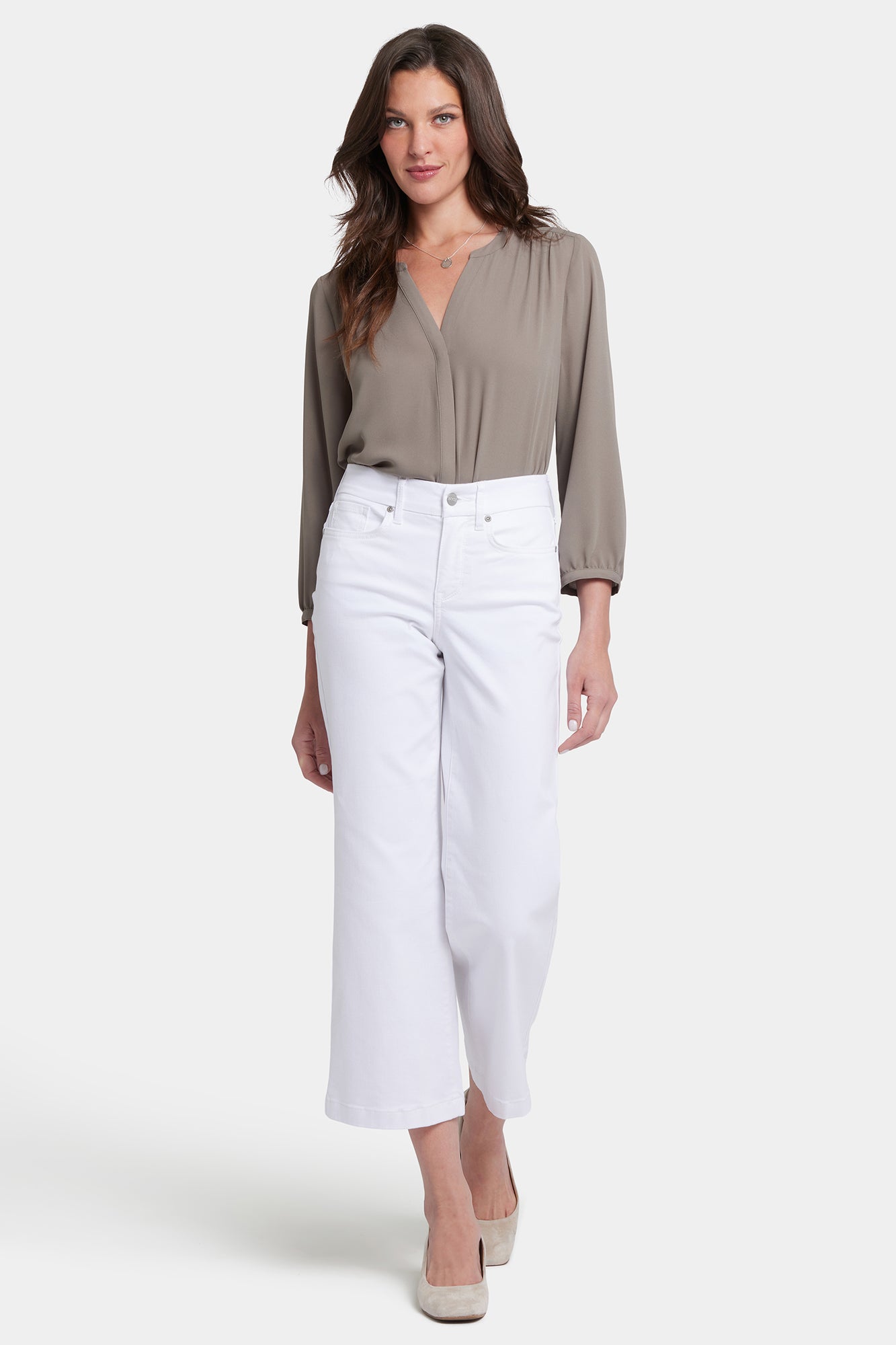 NYDJ Waist-Match™ Teresa Wide Leg Ankle Jeans  - Optic White