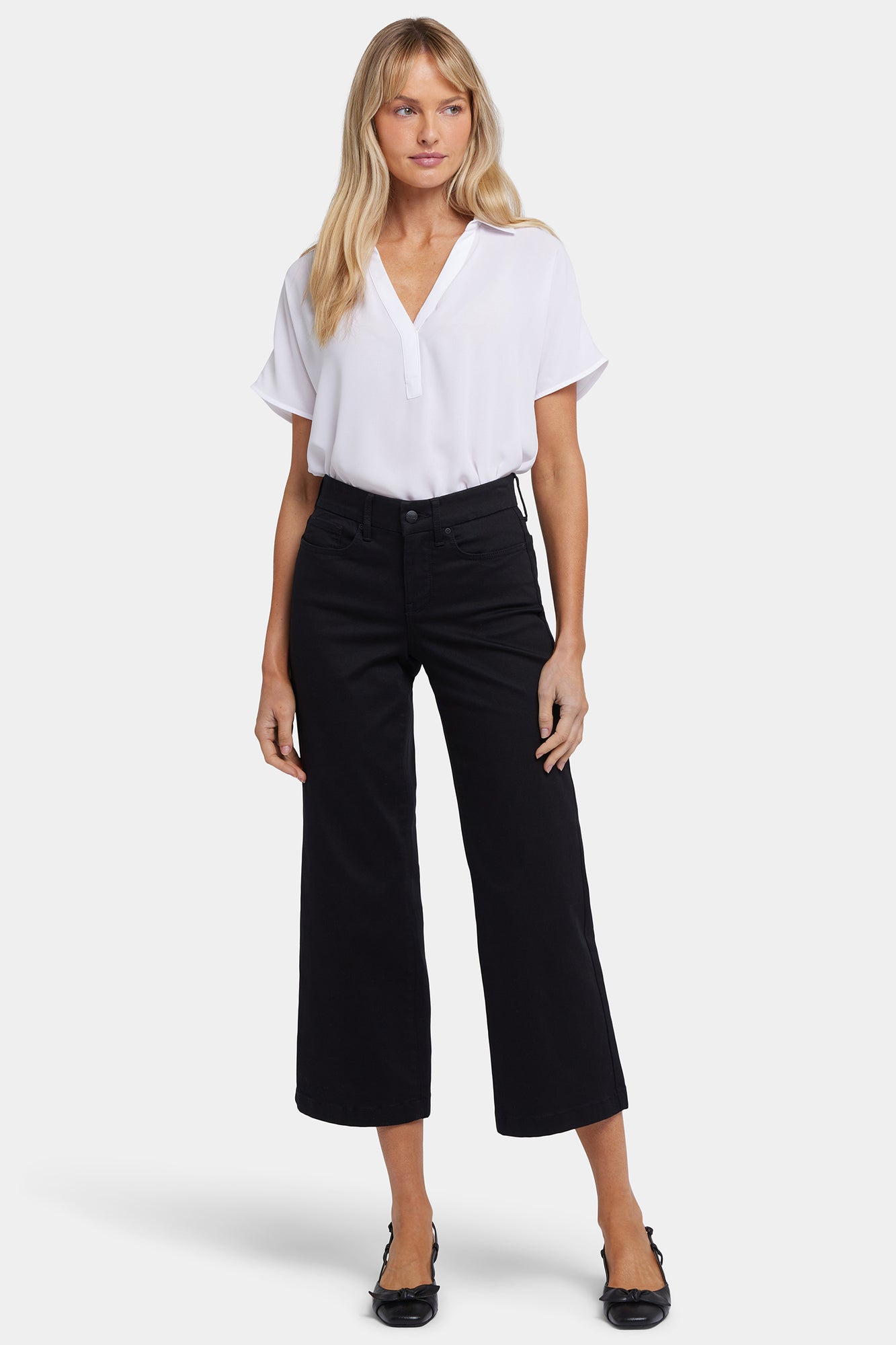 NYDJ Waist-Match™ Teresa Wide Leg Ankle Jeans  - Black