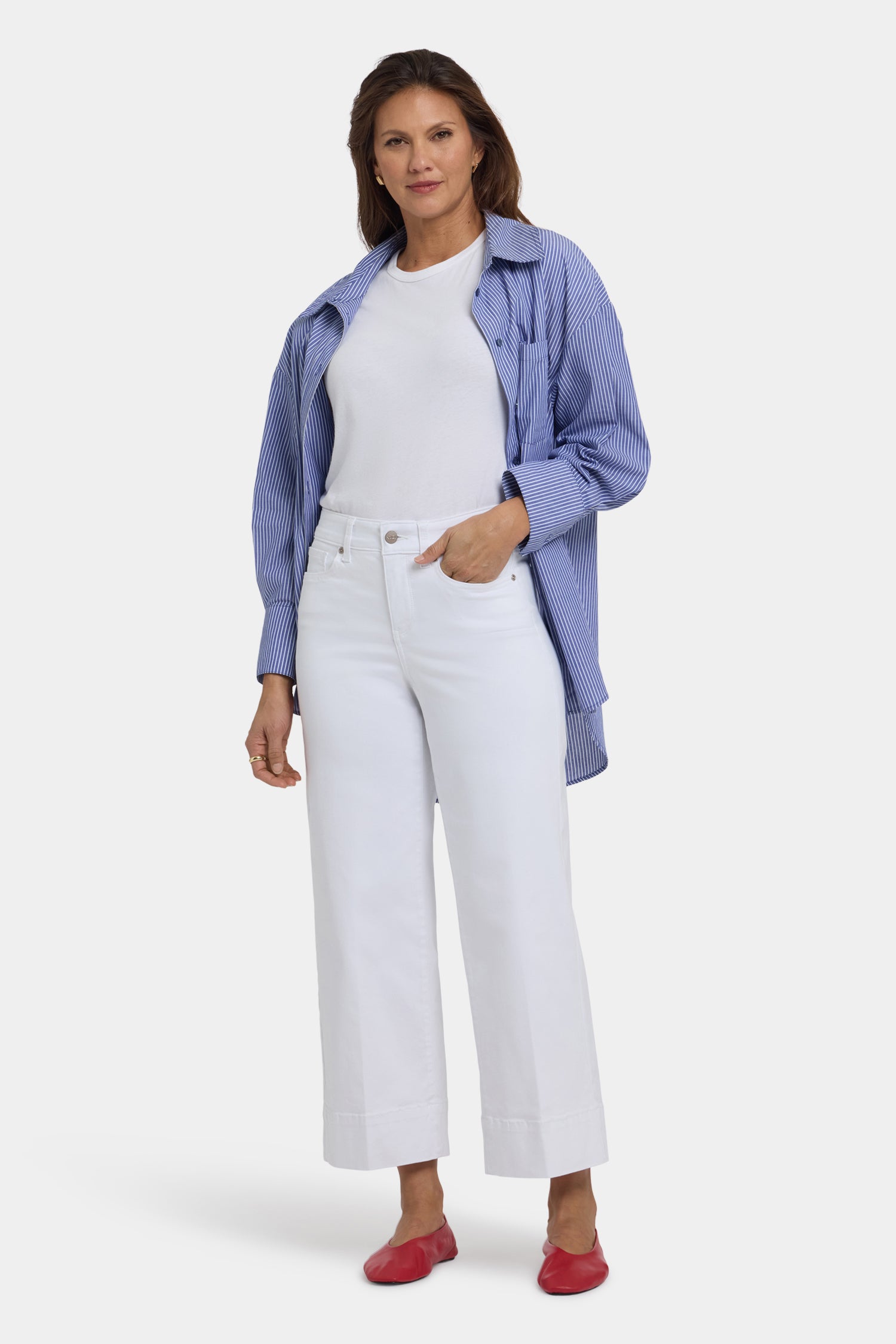 Teresa Wide Leg Ankle Jeans With 3