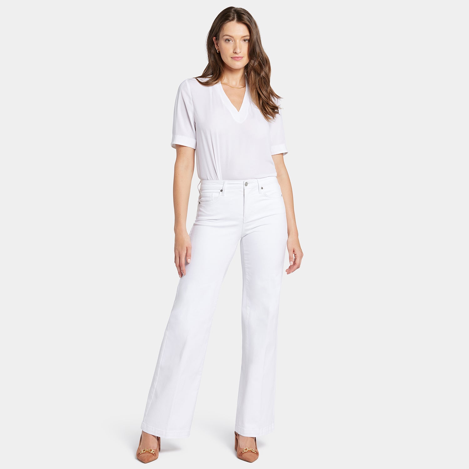 OJK　161cm Zoey Blouse in Plus Size - Optic White White | NYDJ