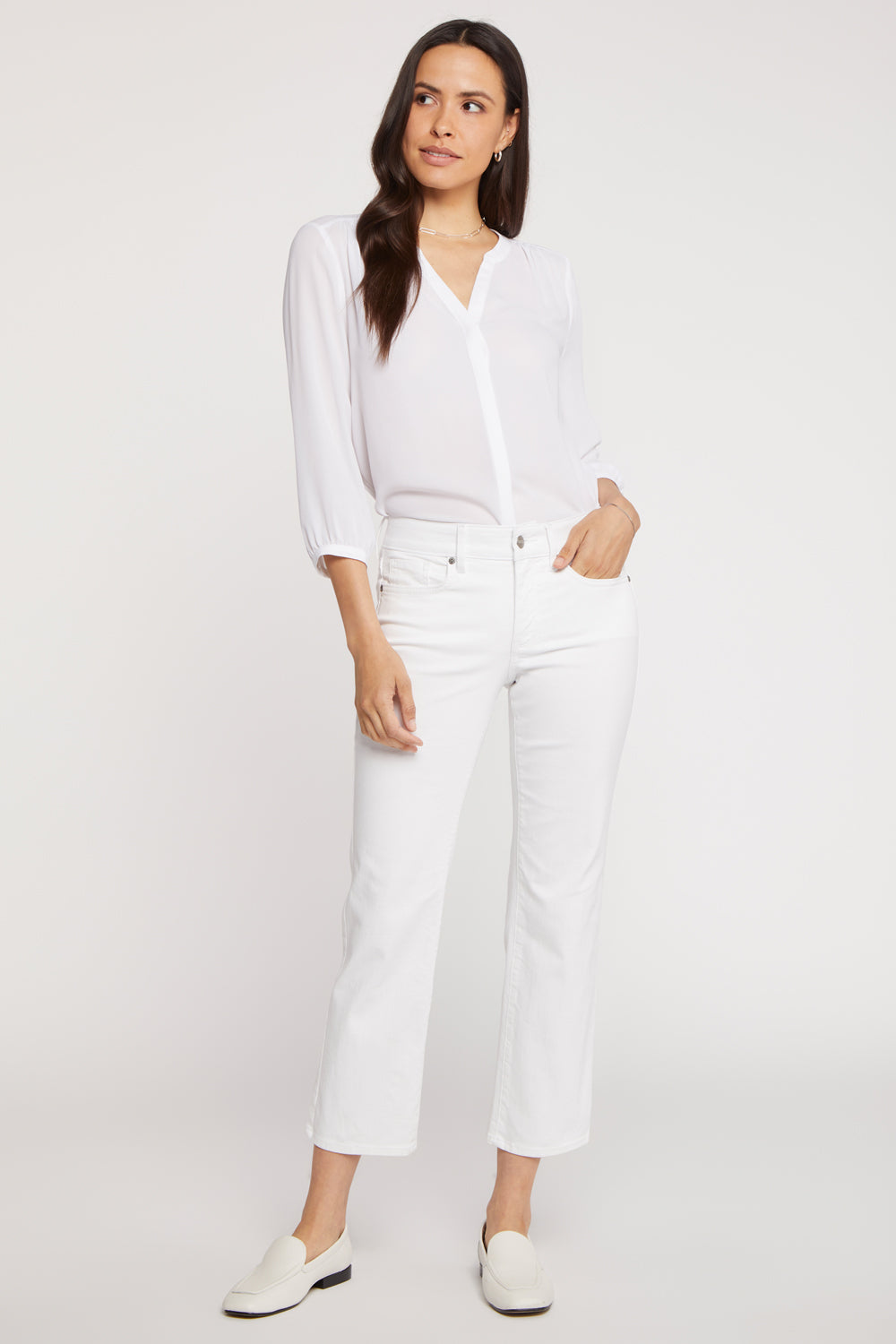 NYDJ Marilyn Straight Ankle Jeans  - Optic White