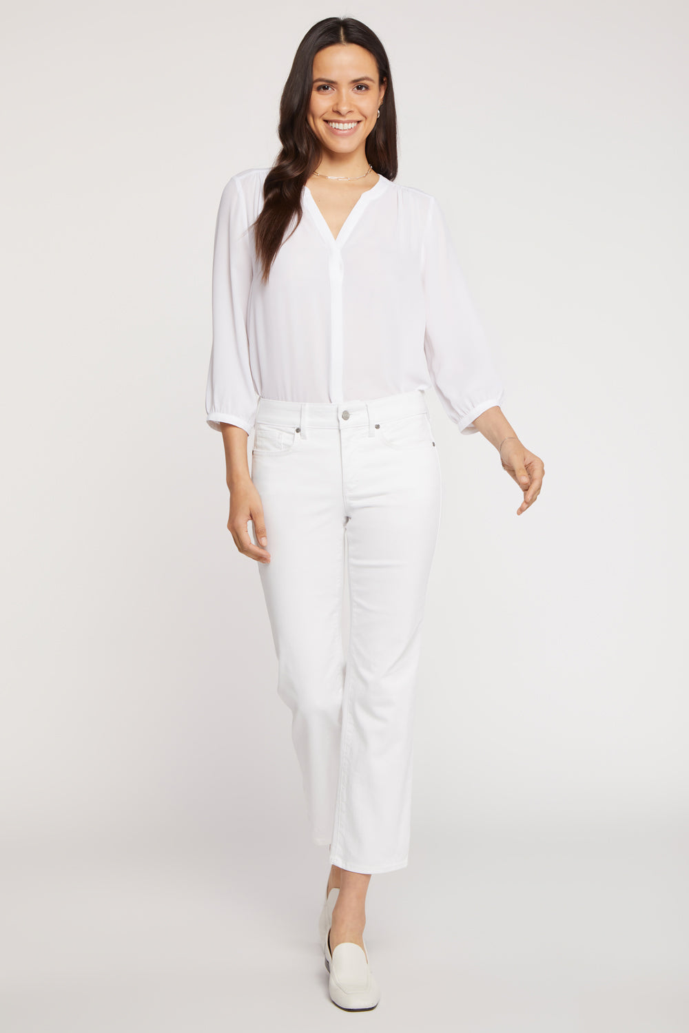 NYDJ Marilyn Straight Ankle Jeans  - Optic White
