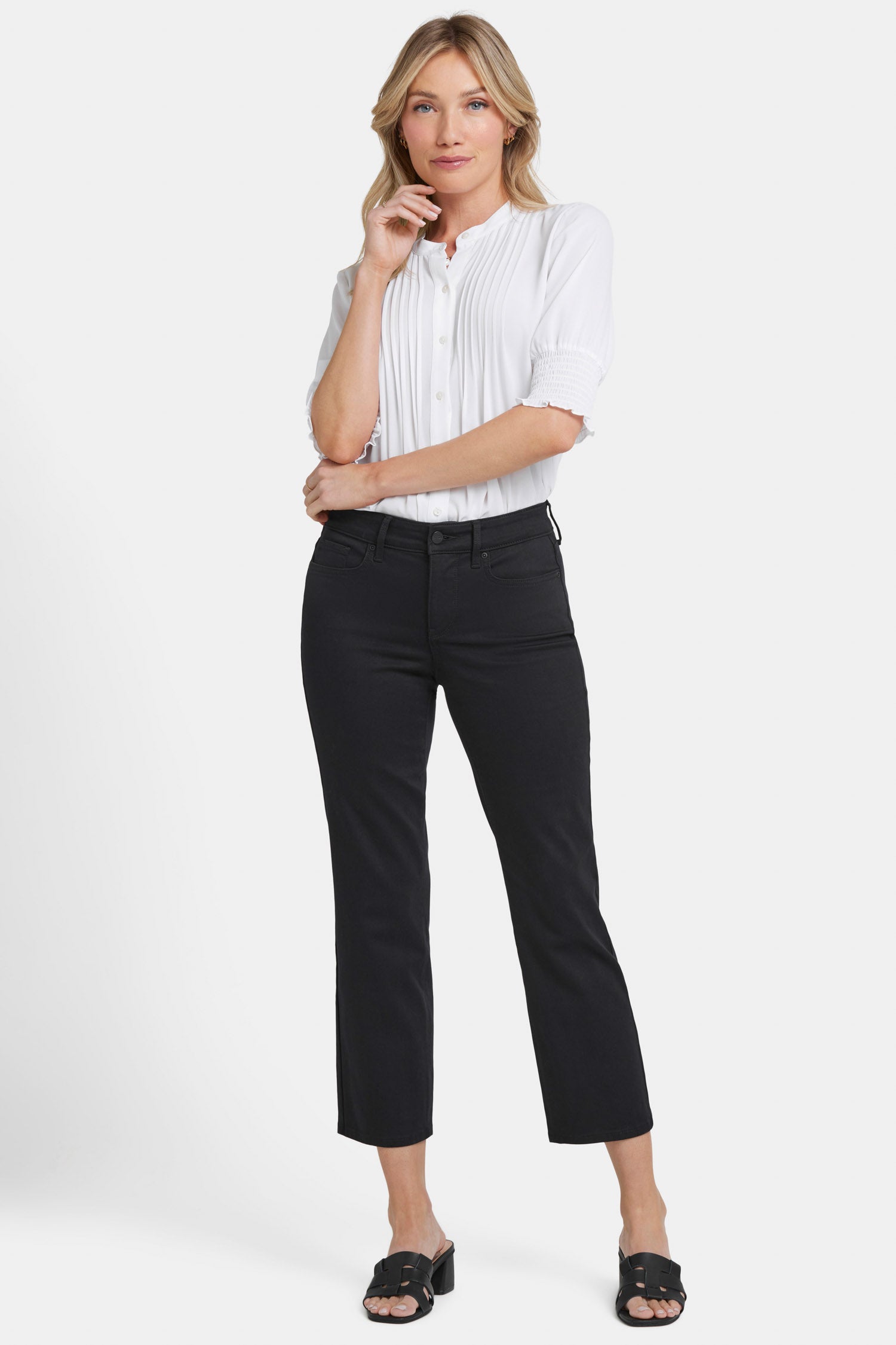 NYDJ Marilyn Straight Ankle Jeans  - Black