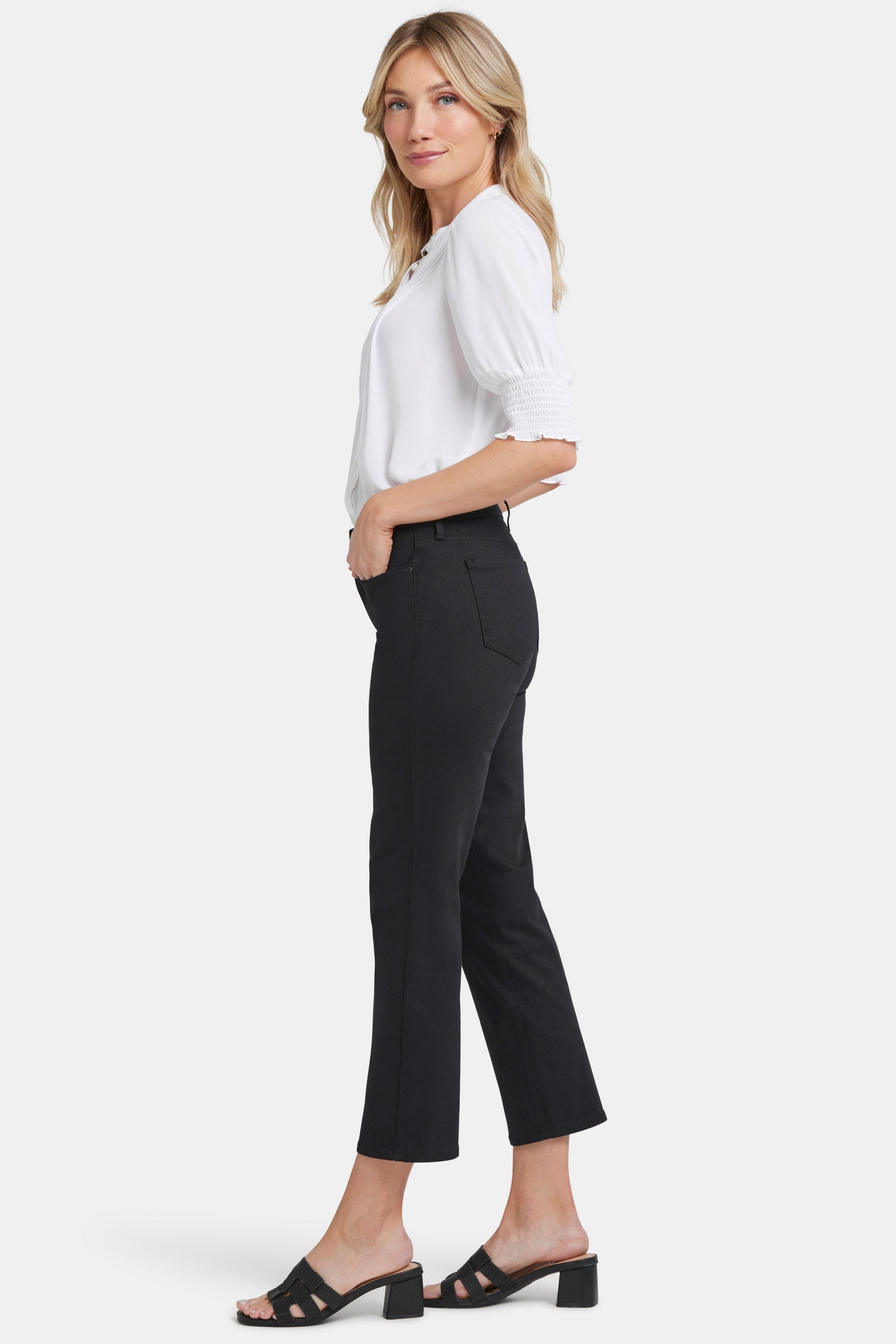 NYDJ Marilyn Straight Ankle Jeans  - Black
