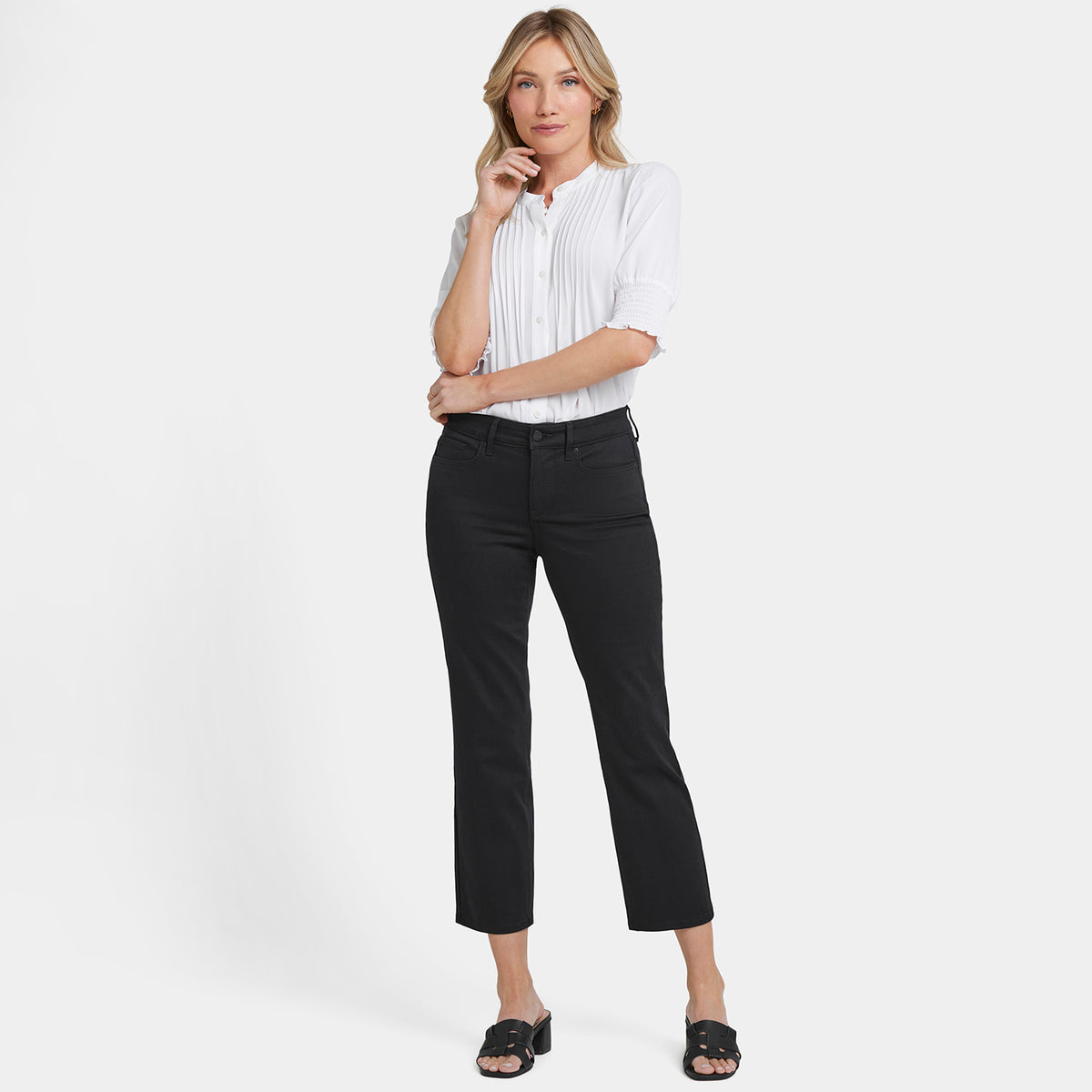NYDJ Marilyn Straight Ankle Jeans  - Black