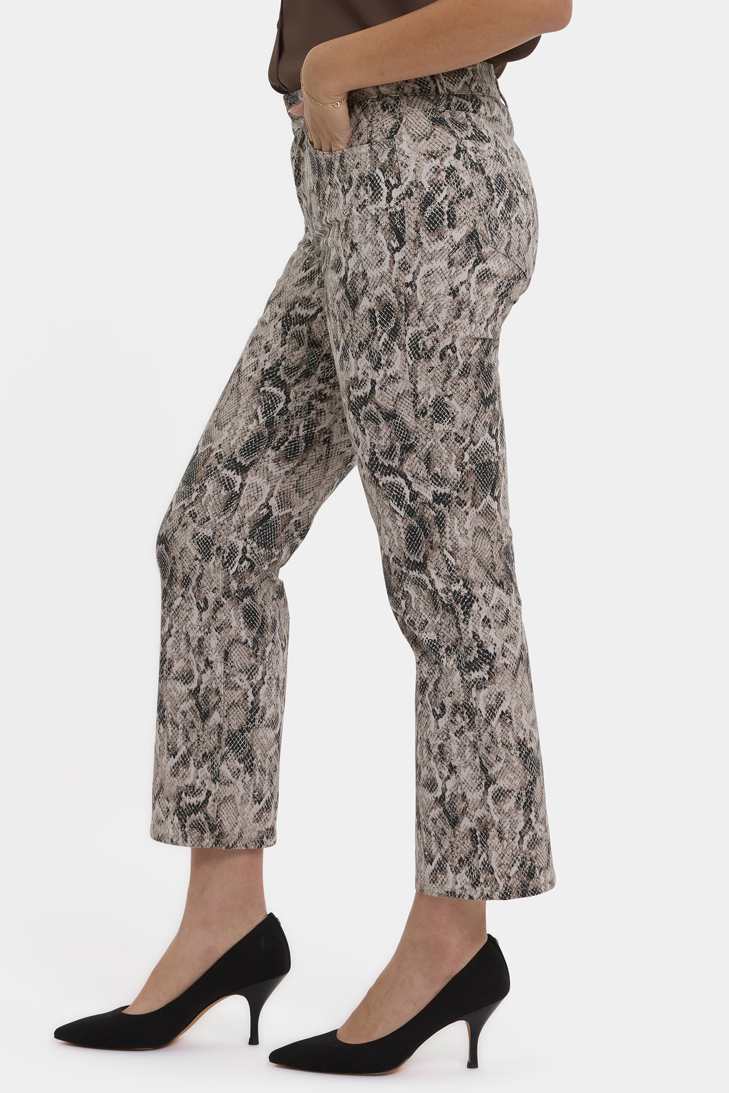 Marilyn Straight Ankle Jeans In Python Print Denim - Desert Python | NYDJ