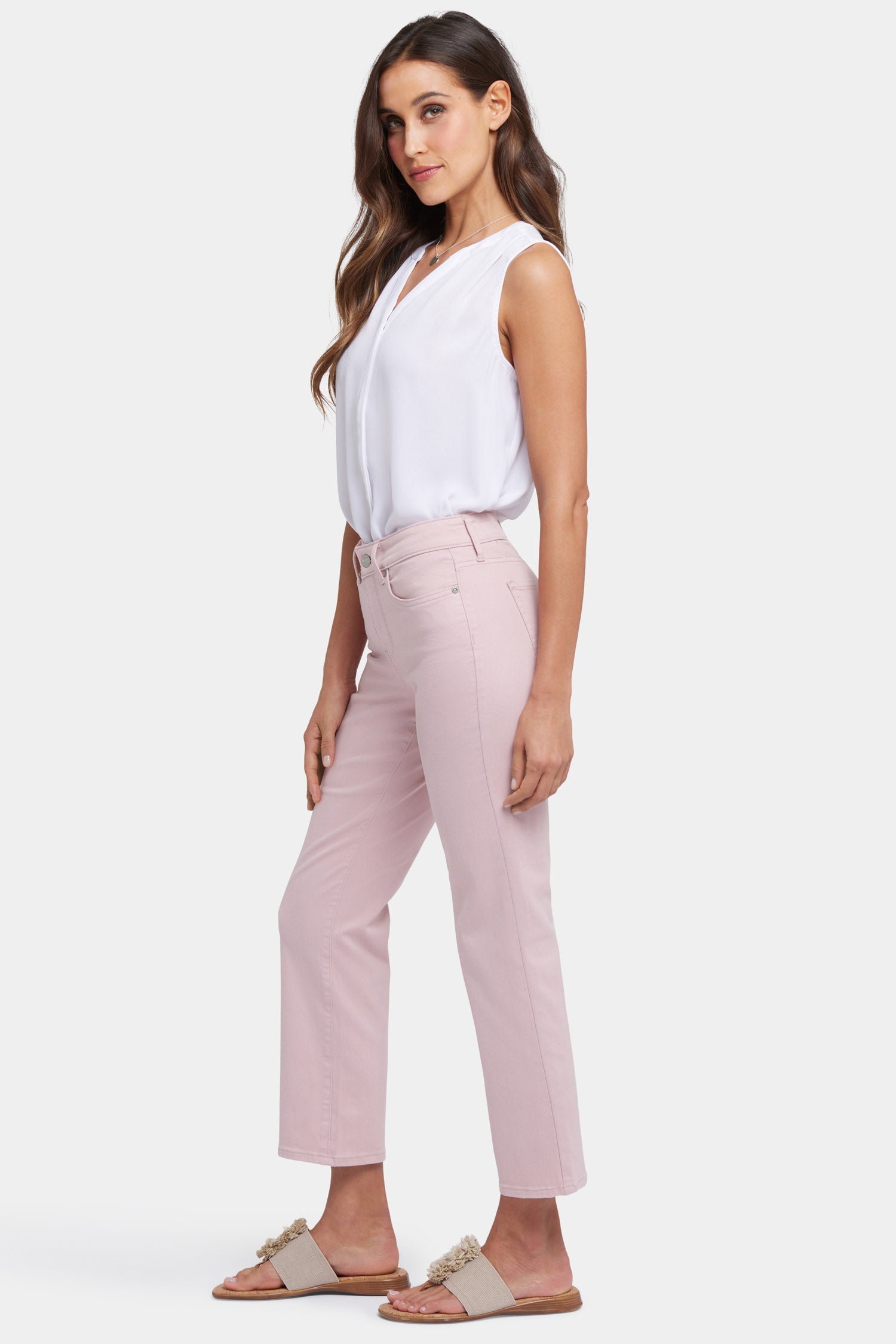 Marilyn Straight Ankle Jeans - Pale Mauve Pink | NYDJ