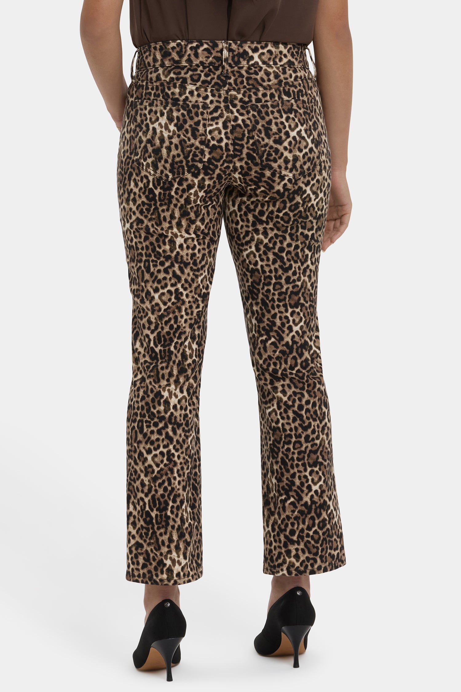 NYDJ Marilyn Straight Ankle Jeans In Leopard Print Denim - Savanna Leopard