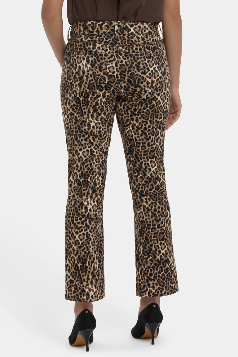 NYDJ Marilyn Straight Ankle Jeans In Leopard Print Denim - Savanna Leopard