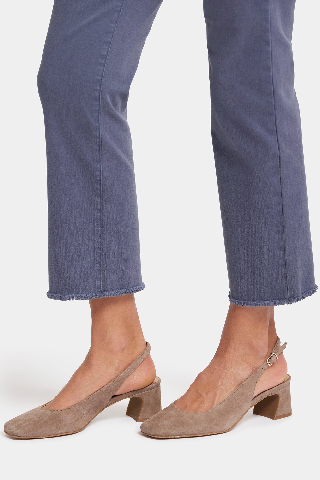 NYDJ Marilyn Straight Ankle Jeans With Frayed Hems - Cascade Lake