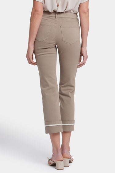 NYDJ Marilyn Straight Ankle Jeans With Deep Cuffs And Binding Detail - Saddlewood