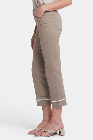 NYDJ Marilyn Straight Ankle Jeans With Deep Cuffs And Binding Detail - Saddlewood