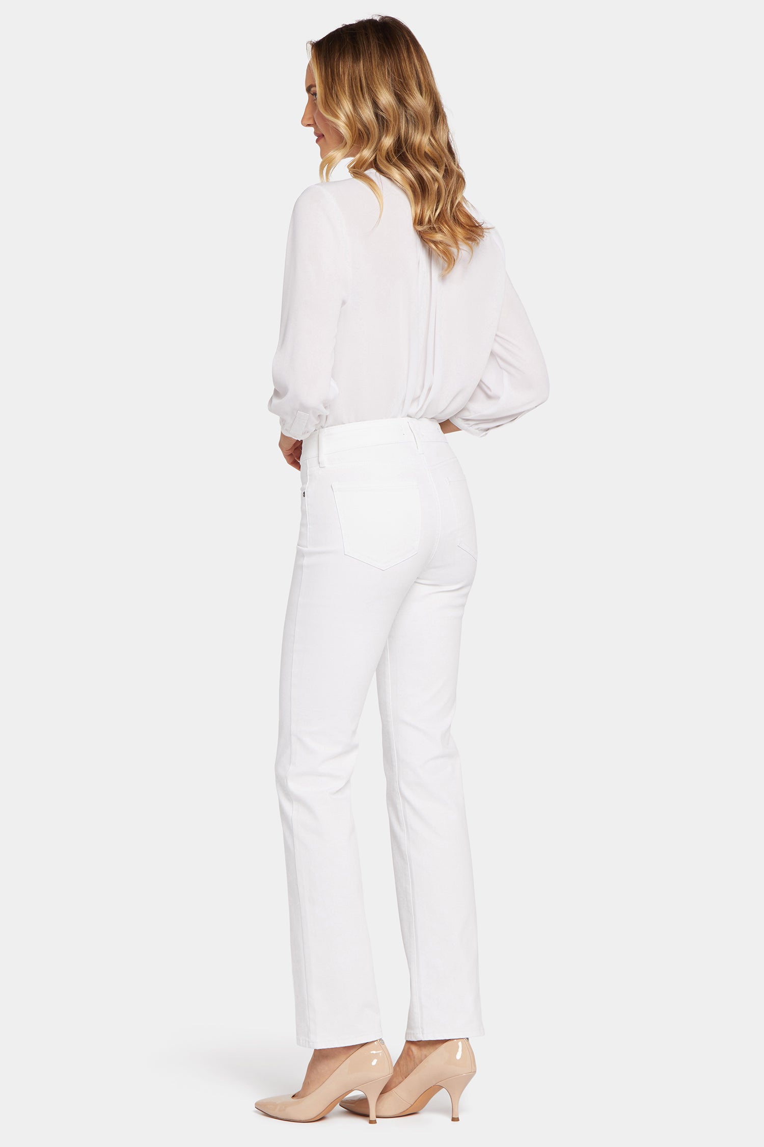 NYDJ Marilyn Straight Jeans In Long Inseam  - Optic White