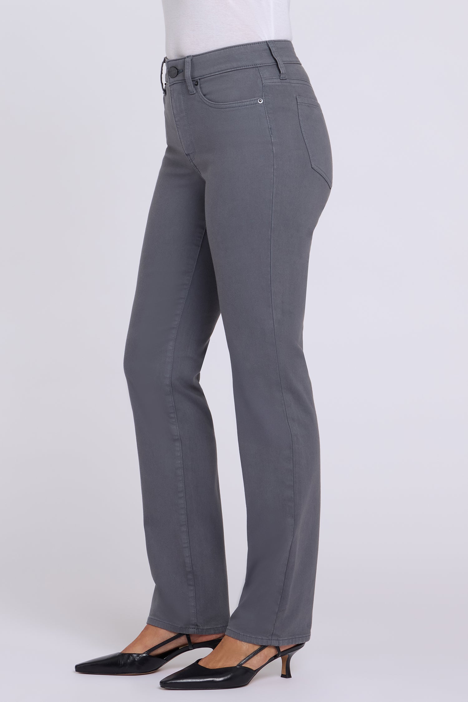 NYDJ Marilyn Straight Jeans In Tall With 34" Inseam - Vintage Charcoal