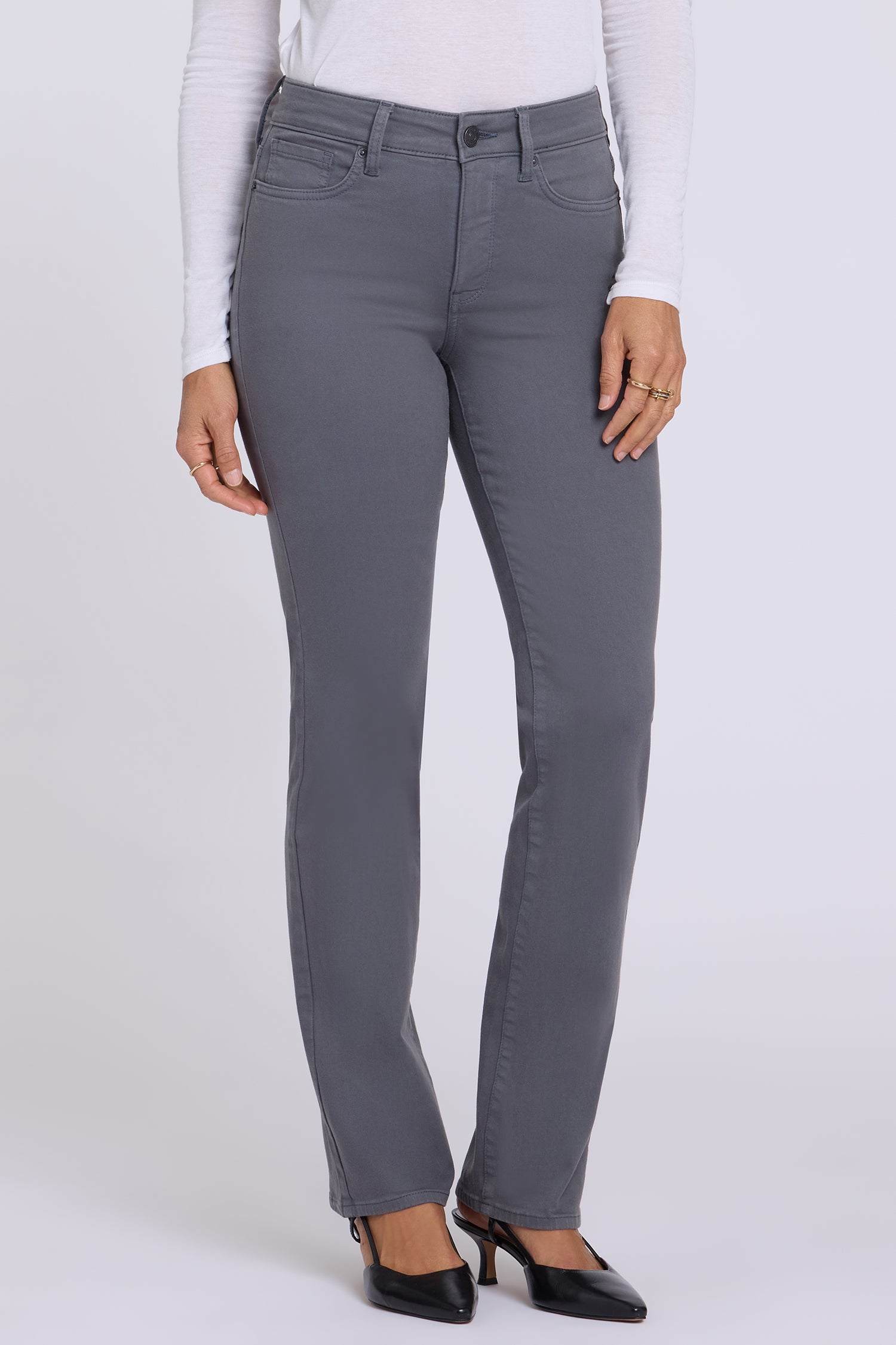 NYDJ Marilyn Straight Jeans In Tall With 34" Inseam - Vintage Charcoal